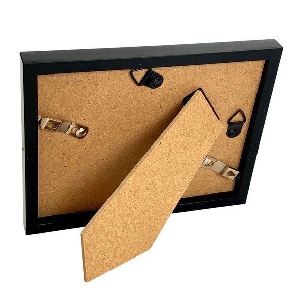 Golden Sunset Original Iridescent Watercolor Painting 4x5in Black Frame Desk Art - Picture 6 of 6